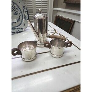 William Spratling Sterling Silver Tea Coffee Espresso Hot Coco Pot Set modernist